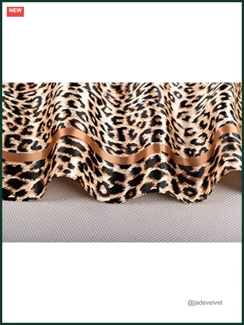 Satin Square Scarf Leopard Print Head Scarf Silk Like Neck Bandana